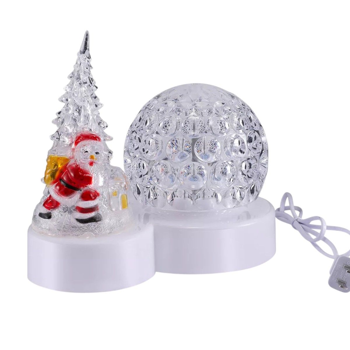 LAMPKA ŚWIĄTECZNA DEKORACJA NA BOŻE NARODZENIE KULA KRYSZTAŁOWA CHOINKA LED