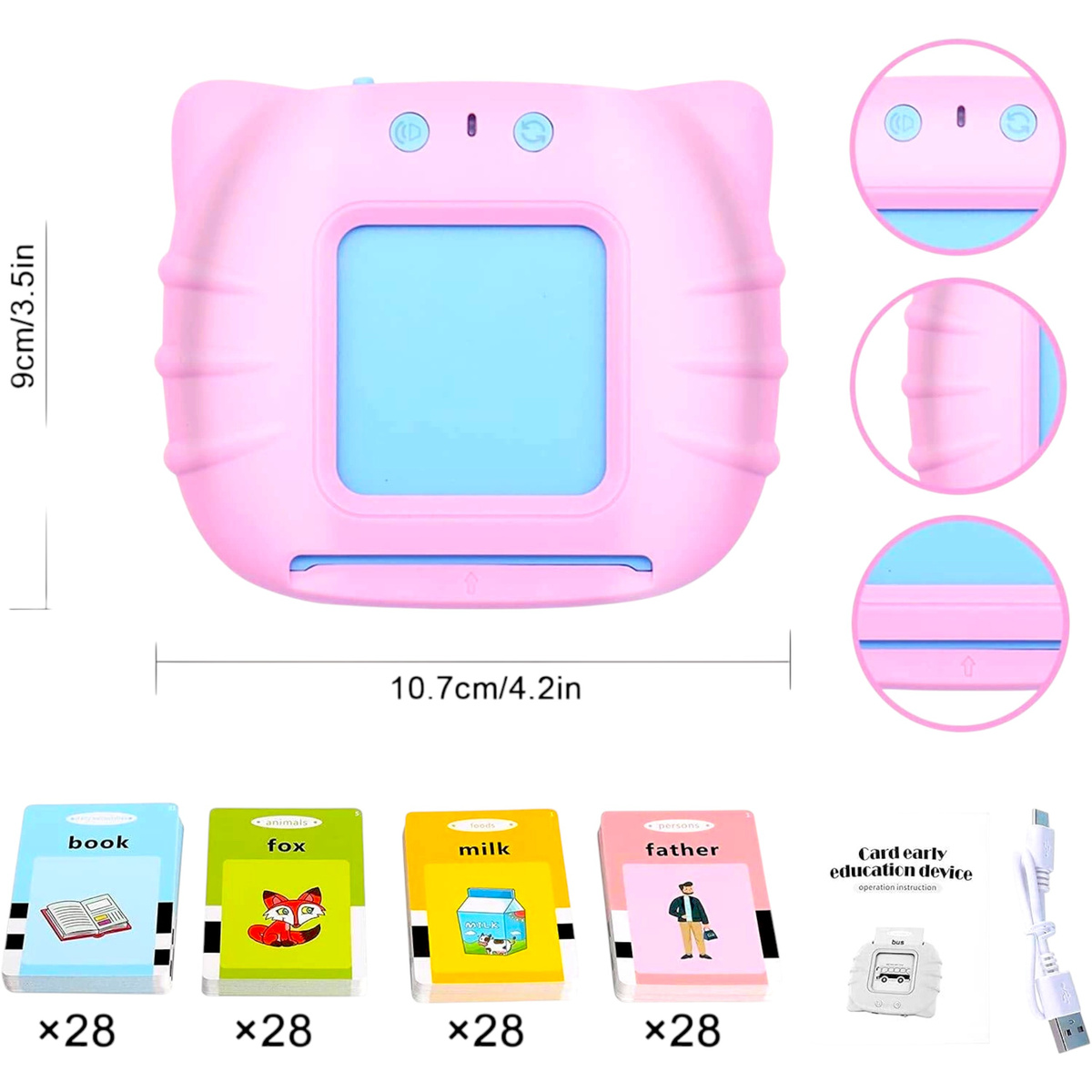 CZYTNIK KART DO NAUKI ANGIELSKIEGO 224 SŁÓWKA EDU DLA DZIECI 224 SŁÓWKA