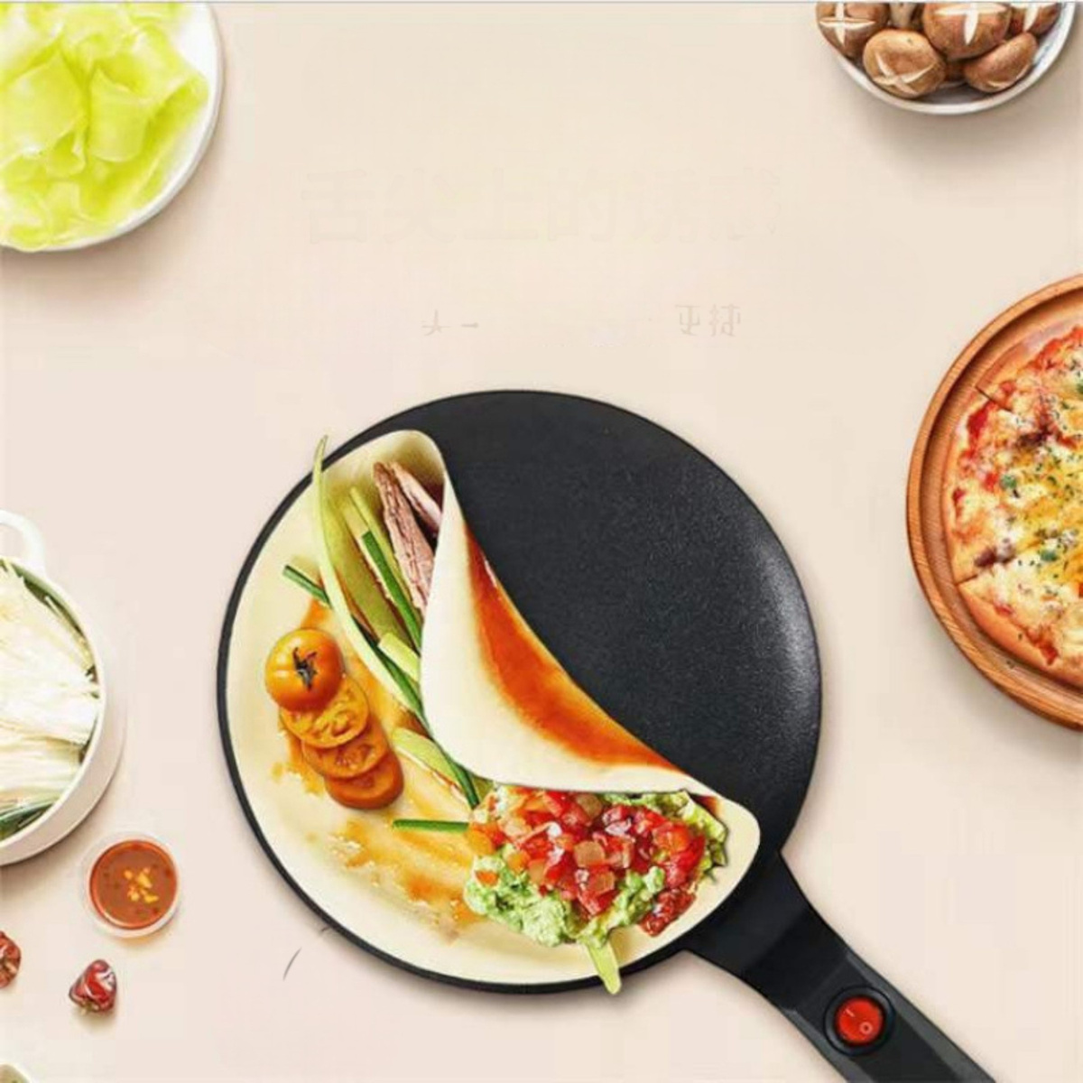 PATELNIA DO NALEŚNIKÓW ELEKTRYCZNA SZYBKA NALEŚNIKARKA BEZTŁUSZCZOWA 20 CM