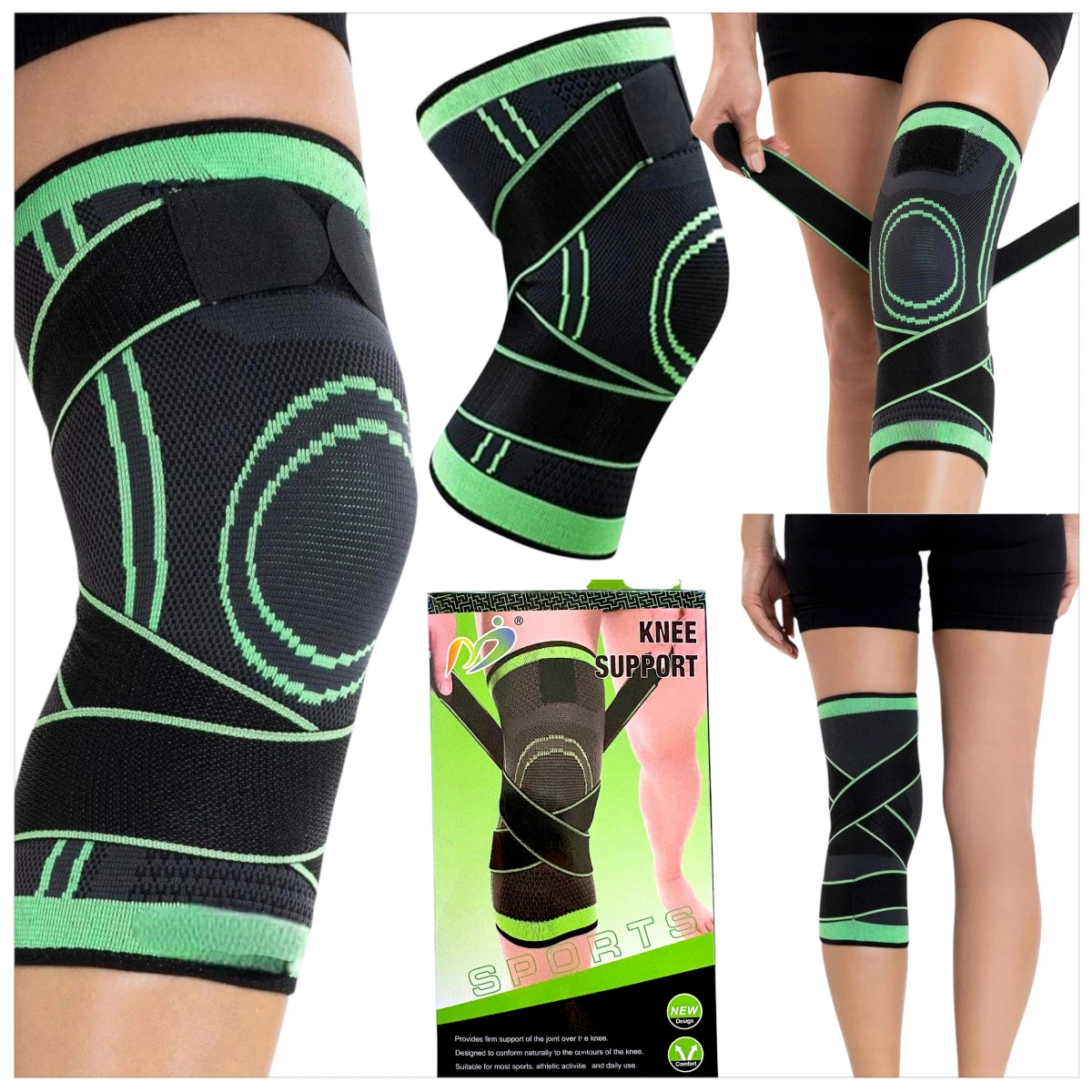 STABILIZATOR STAWU KOLANOWEGO OPASKA NA KOLANO UCISKOWA ELASTYCZNA ORTEZA