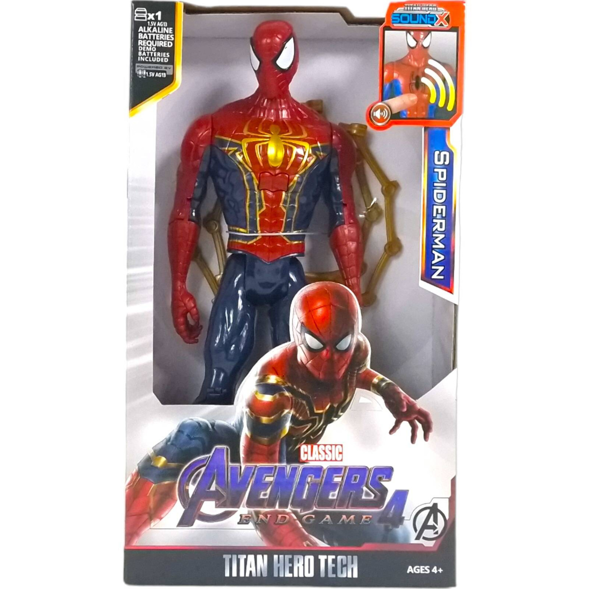 DUŻA FIGURKA INTERAKTYWNA SPIDERMAN RUCHOMA ŚWIECI DŹWIĘK SKRZYDŁA XXL 30CM