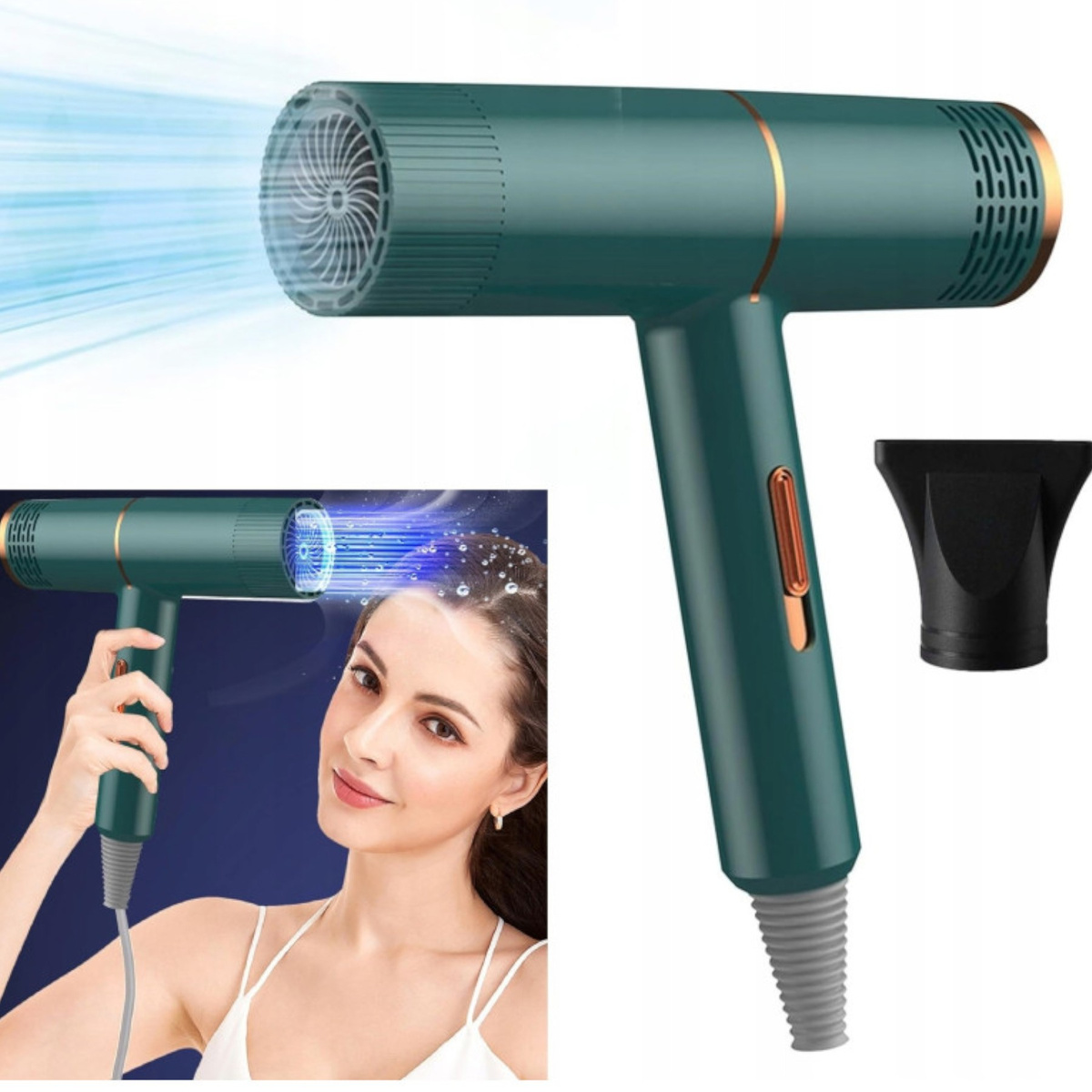 MAŁA SUSZARKA DO WŁOSÓW JONIZACJA KONCENTRATOR CICHA KOMPAKTOWA JONOWA 800W