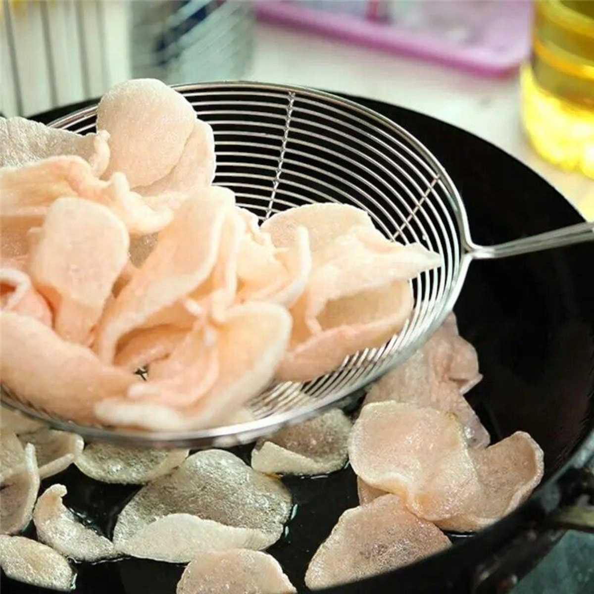 ŁYŻKA CEDZAKOWA SITKO DO PIEROGÓW SZUMÓWKA CHOCHLA DUŻY CEDZAK Z RĄCZKĄ