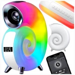 LAMPKA NOCNA LED ŚLIMAK RGB BLUETOOTH ZEGAR RADIO GŁOŚNIK APLIKACJA