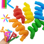 RURKA ANTYSTRESOWA SENSORYCZNA GNIOTEK RURA POP TUBE XXL MEGA ROZCIĄGLIWA - ZESTAW 24 SZTUKI