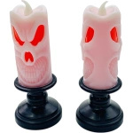 LAMPKA ELEKTRYCZNA NA HALLOWEEN OZDOBA ŚWIECZKA 13cm DUCH ŚWIECA LED 6szt.