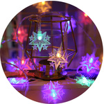 LAMPKI ŚWIĄTECZNE KSZTAŁT GWIAZD DEKORACJA ŁAŃCUCH LED KOLOROWE GWIAZDKI