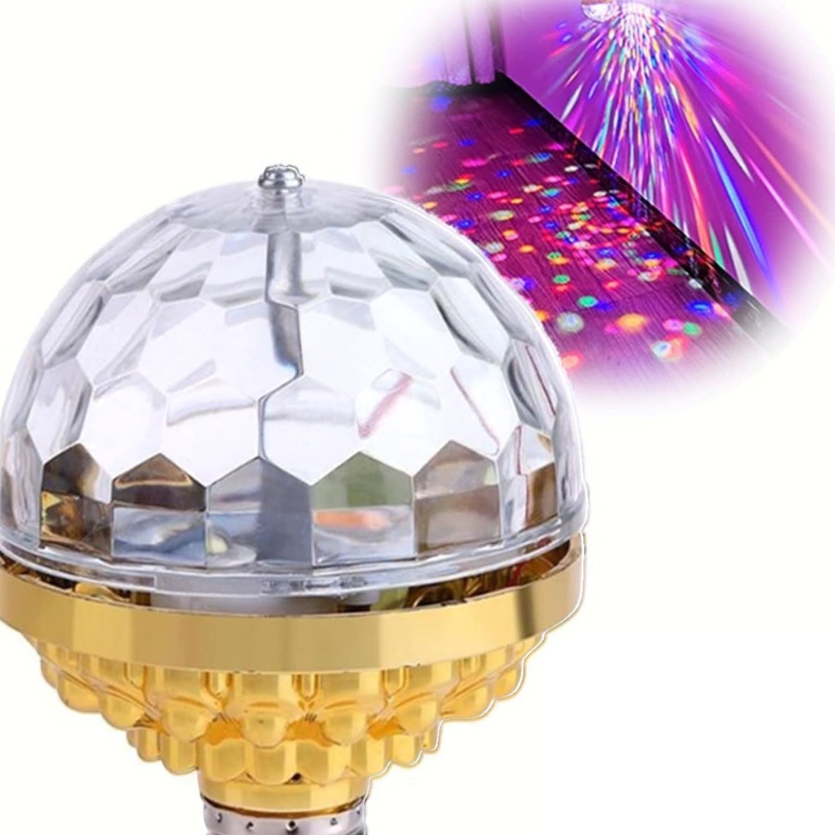 ŻARÓWKA DYSKOTEKOWA OBROTOWA LED DEKORACJA DESIGNERSKA KOLOROWY DIAMENT