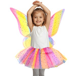 STRÓJ MAGICZNA KSIĘŻNICZKA KOSTIUM DLA DZIEWCZYNKI SKRZYDEŁKA SPÓDNICZKA