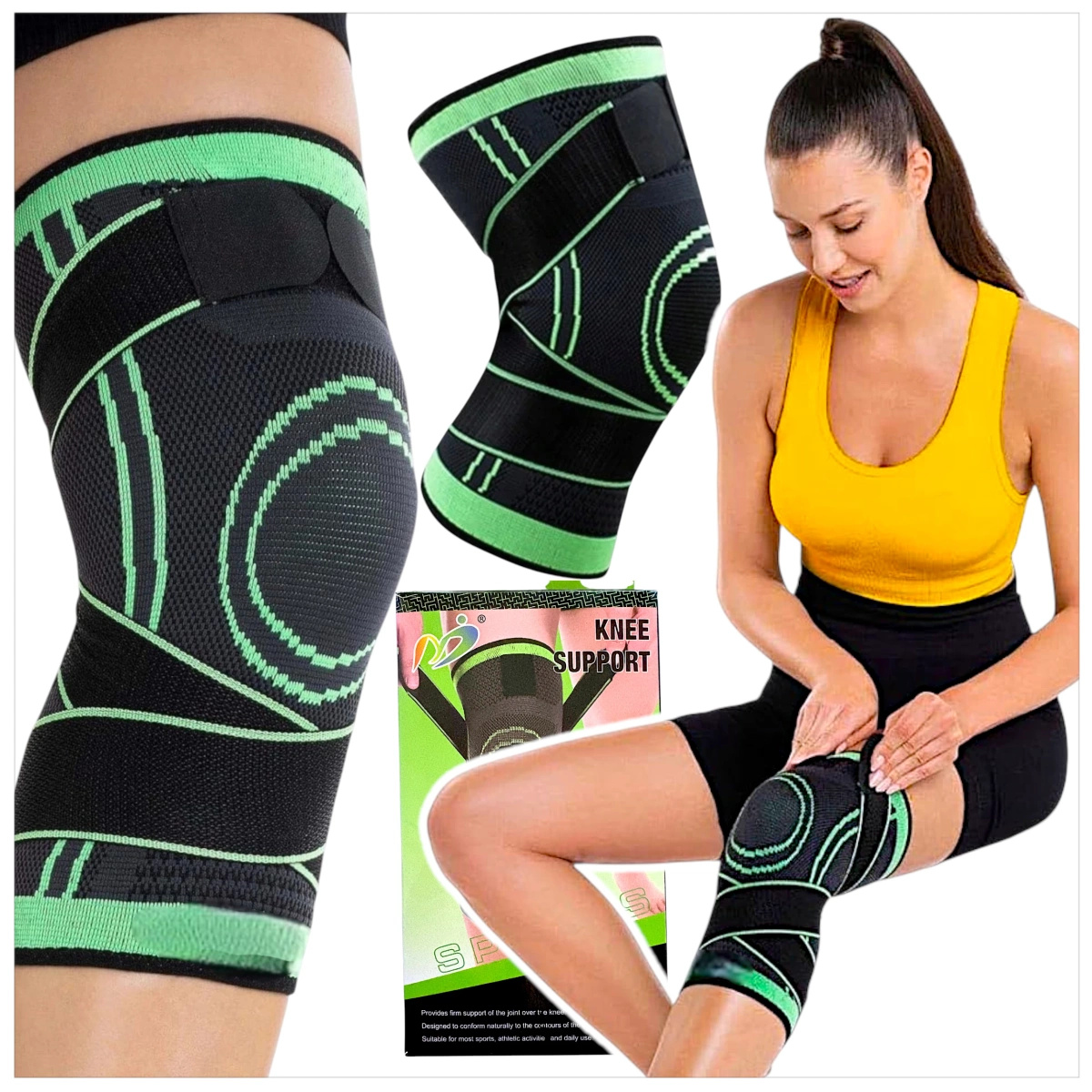 STABILIZATOR STAWU KOLANOWEGO OPASKA NA KOLANO UCISKOWA ELASTYCZNA ORTEZA