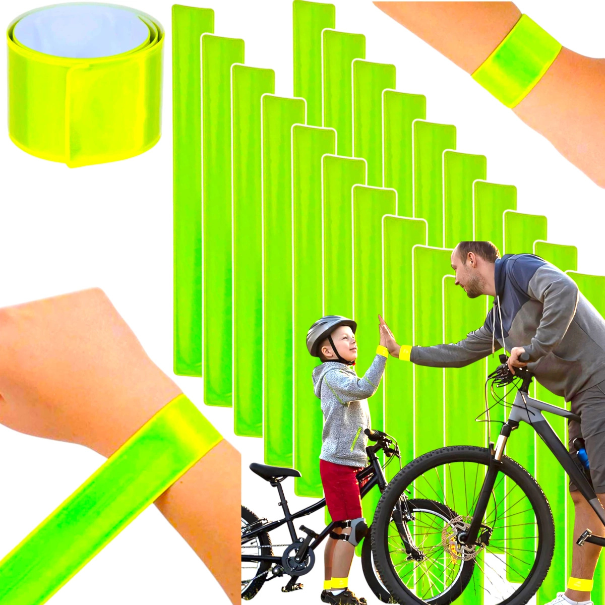 OPASKA ODBLASKOWA DO BIEGANIA DO ROWERU 40cm - ZESTAW 20 SZTUK