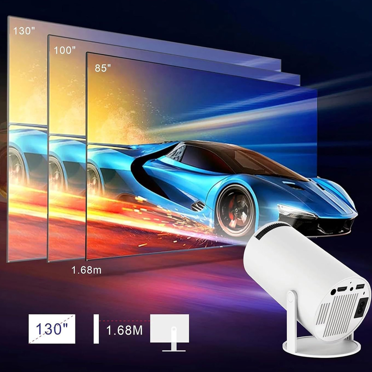 MEGA ZESTAW PROJEKTOR RZUTNIK ANDROID + KONSOLA RETRO 2x PAD 