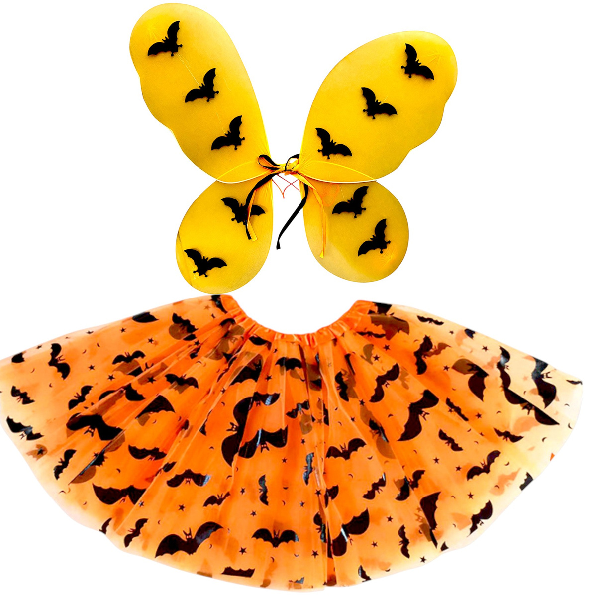 STRÓJ NA HALLOWEEN DLA DZIEWCZYNKI NIETOPERZ DYNIA SPÓDNICZKA SKRZYDŁA