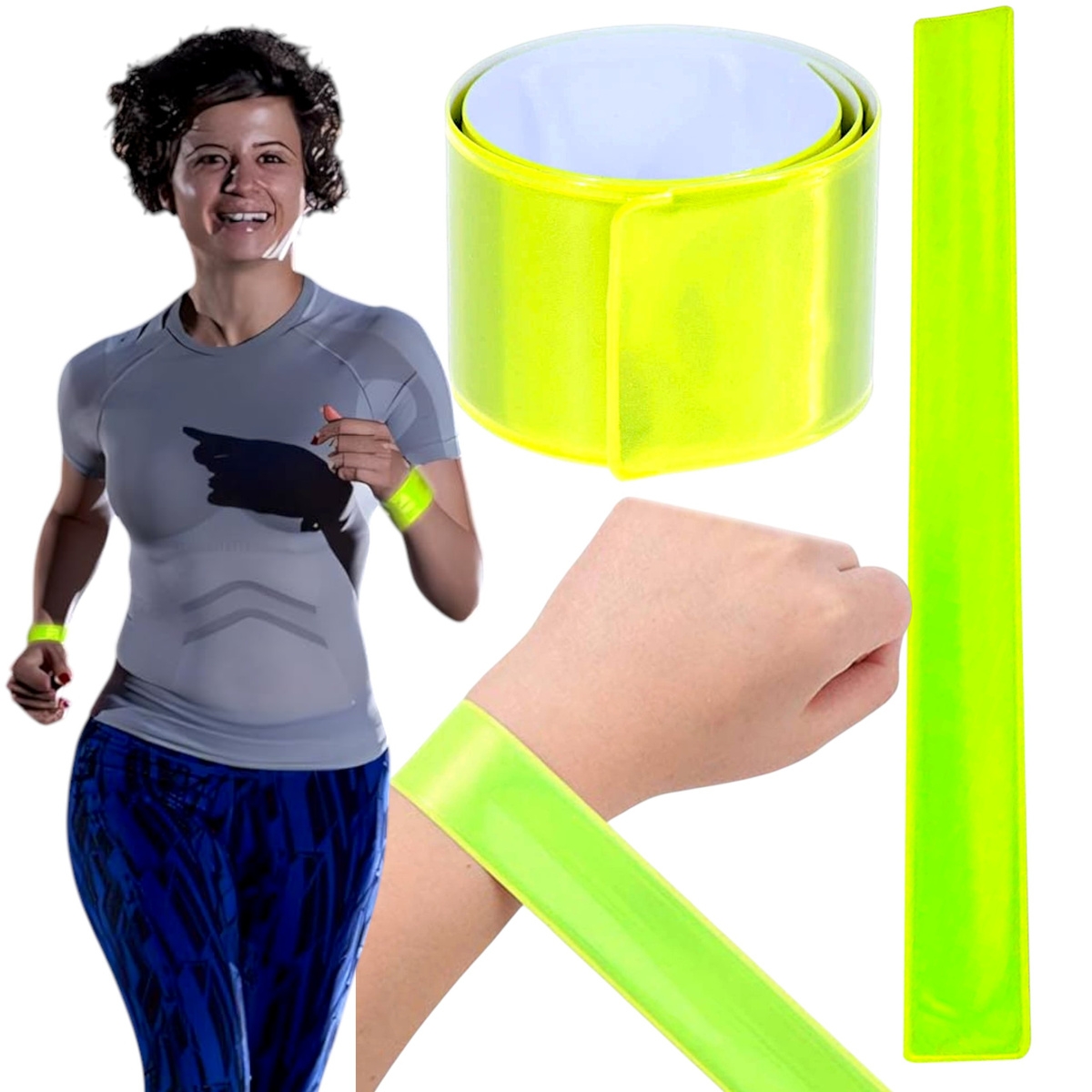 OPASKA ODBLASKOWA DO BIEGANIA DO ROWERU 40cm - ZESTAW 10 SZTUK