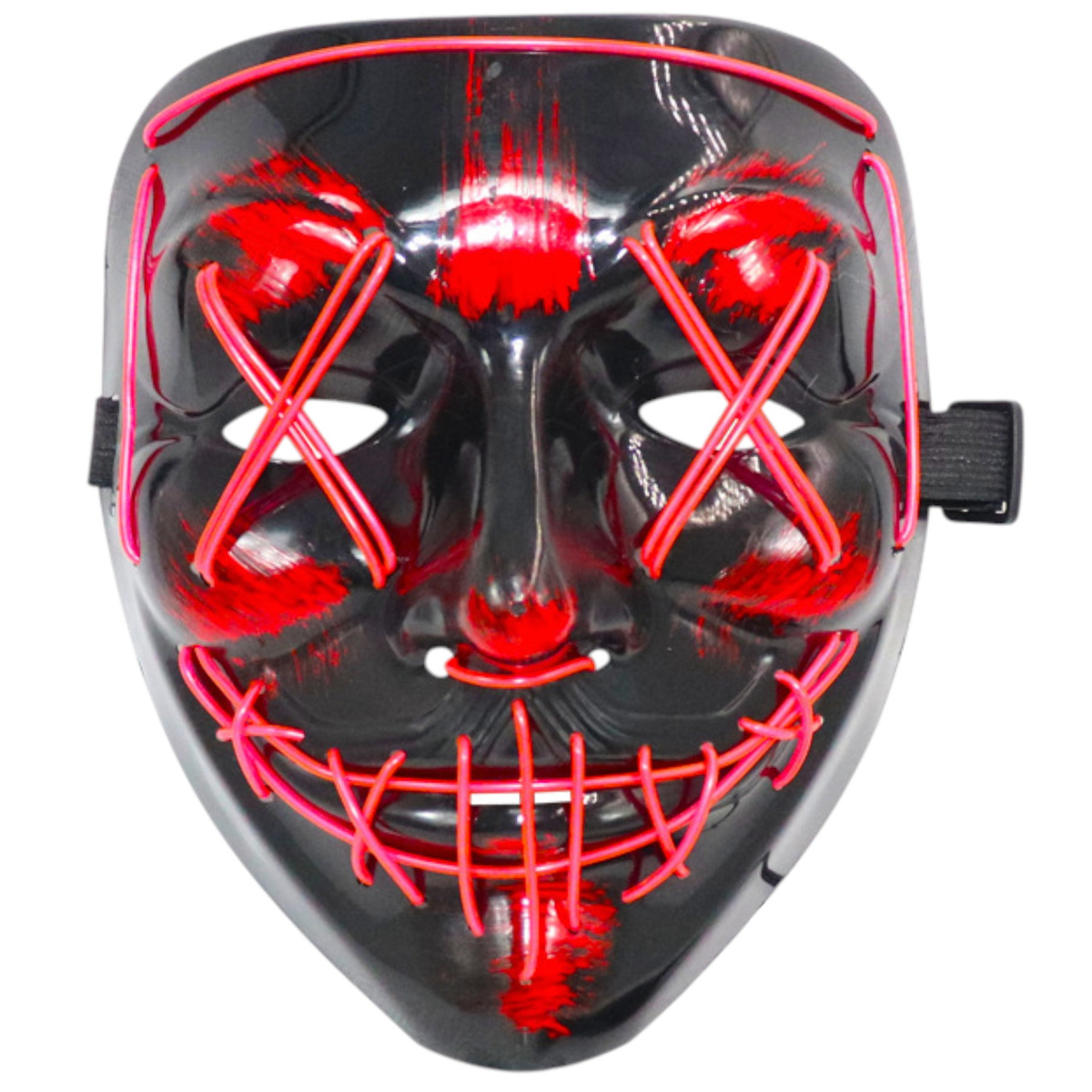 MASKA ŚWIECĄCA LED NA IMPREZĘ NA HALLOWEEN ŚWIECI W CIEMNOŚCI NA TWARZ