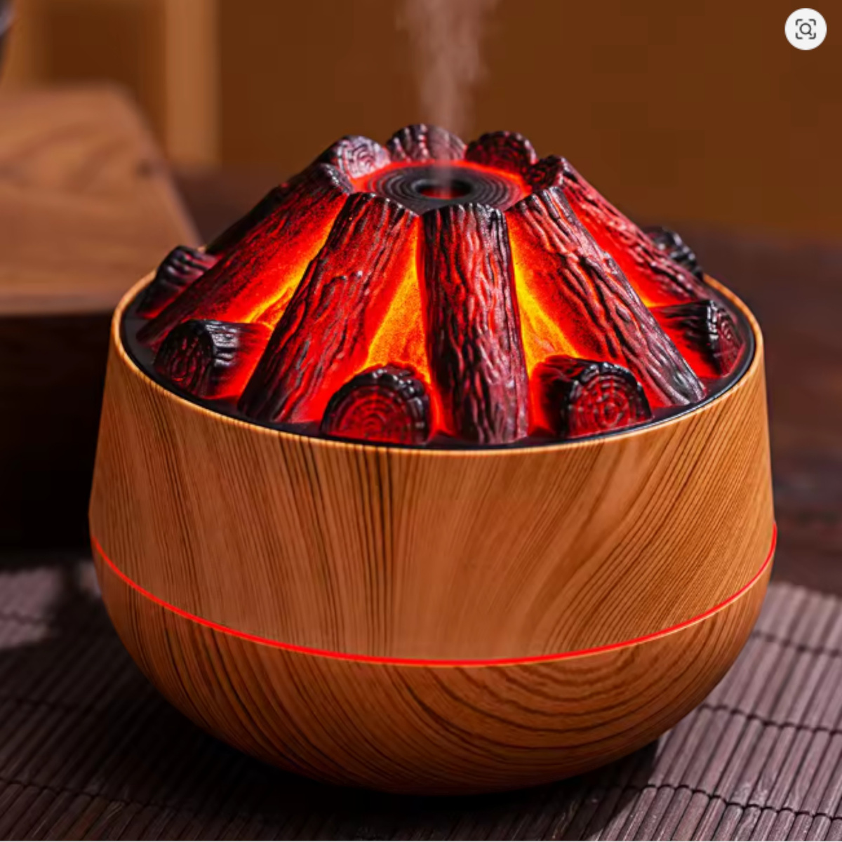 NAWILŻACZ DYFUZOR POWIETRZA LED USB AROMATERAPIA EFEKT OGNIA KOMINEK DO DOMU