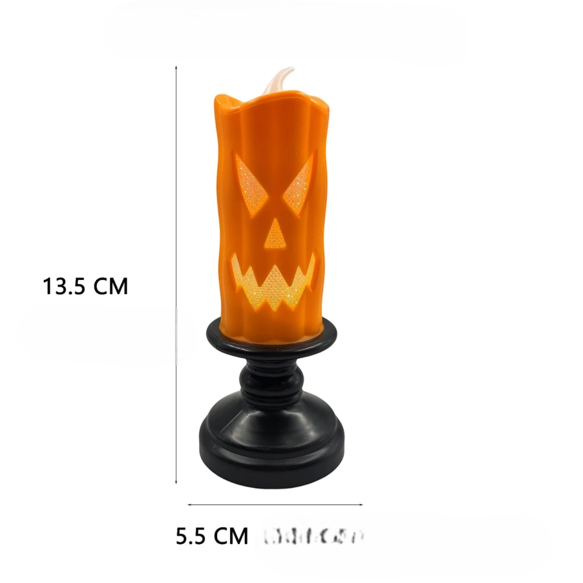 LAMPKA ELEKTRYCZNA NA HALLOWEEN OZDOBA ŚWIECZKA DYNIA LED 13CM Zestaw 3szt.