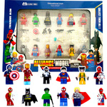 FIGURKI AVENGERS DUŻY ZESTAW 12 SZTUK KLOCKI AKCESORIA MEGA PACK 12w1 XXL