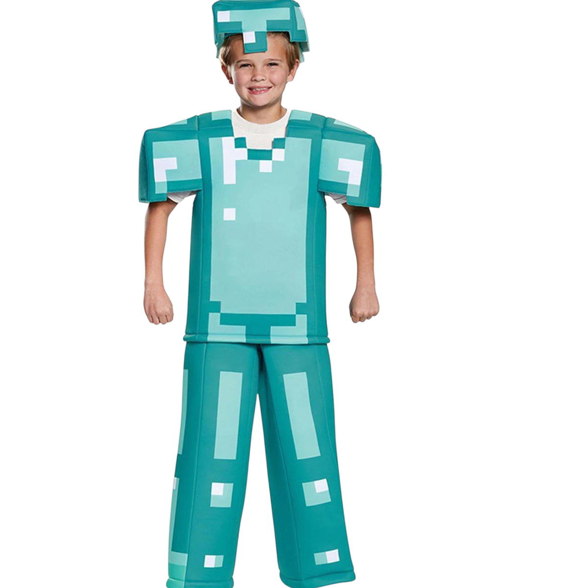 STRÓJ MINECRAFT PRZEBRANIE DLA CHŁOPCA STEVE DIAMENTOWY MASKA KOSTIUM BAL