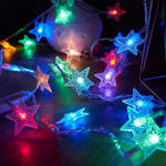 LAMPKI ŚWIĄTECZNE KSZTAŁT GWIAZD DEKORACJA ŁAŃCUCH LED KOLOROWE GWIAZDKI