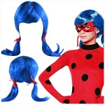 PERUKA DO STROJU BIEDRONKA - NIEBIESKIE WŁOSY