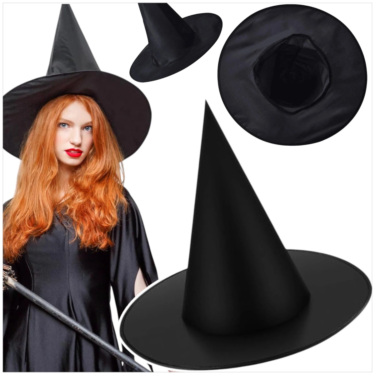 KAPELUSZ WIEDŹMY CZAROWNICY CZAPKA CZARODZIEJA NA HALLOWEEN COSPLAY IMPREZĘ