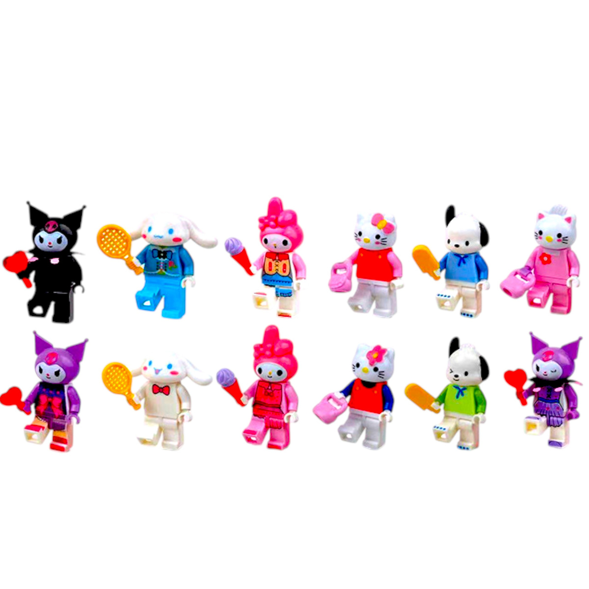 FIGURKI KUROMI DUŻY ZESTAW 12w1 FIGURKA HELLO KITTY MY MELODY KUROMI