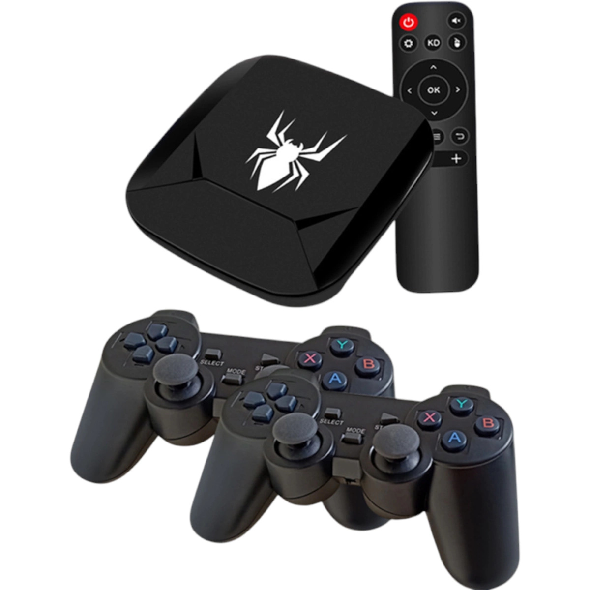 KONSOLA RETRO 2 PADY GRA TELEWIZYJNA PILOT ANDROID TV GRY SERIALE HDMI 4K