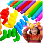 DUŻA RURKA ANTYSTRESOWA SENSORYCZNA GNIOTEK RURA POP TUBE XXL MEGA ROZCIĄGLIWA - ZESTAW 24 SZTUKI