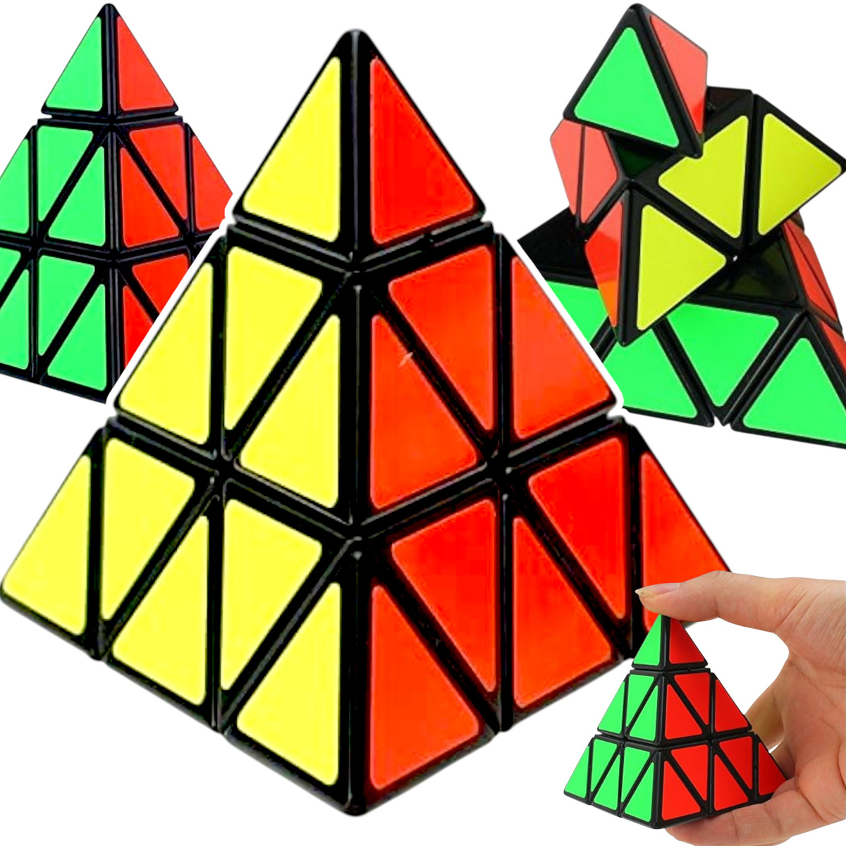 KOSTKA LOGICZNA PIRAMIDA PYRAMINX UKŁADANKA ŁAMIGŁÓWKA EDUKACYJNA DLA DZIECI