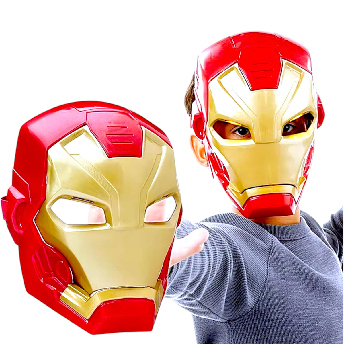 IRON MAN Świecąca Maska Dla Dzieci