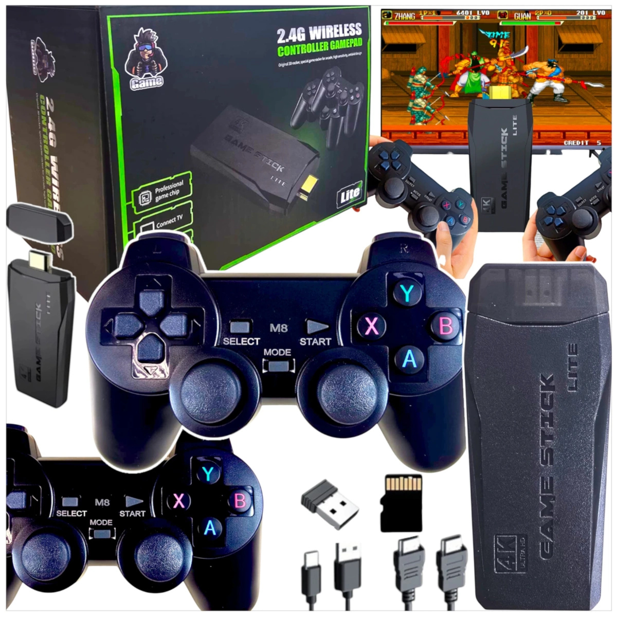 MEGA ZESTAW PROJEKTOR RZUTNIK ANDROID + KONSOLA RETRO 2x PAD