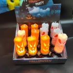 LAMPKA ELEKTRYCZNA NA HALLOWEEN OZDOBA ŚWIECZKA DYNIA ŚWIECA LED 13CM