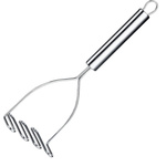 TŁUCZEK PRASKA DO ZIEMNIAKÓW PUREE OGRĄGŁY UGNIATACZ UBIJAK METALOWY 24CM