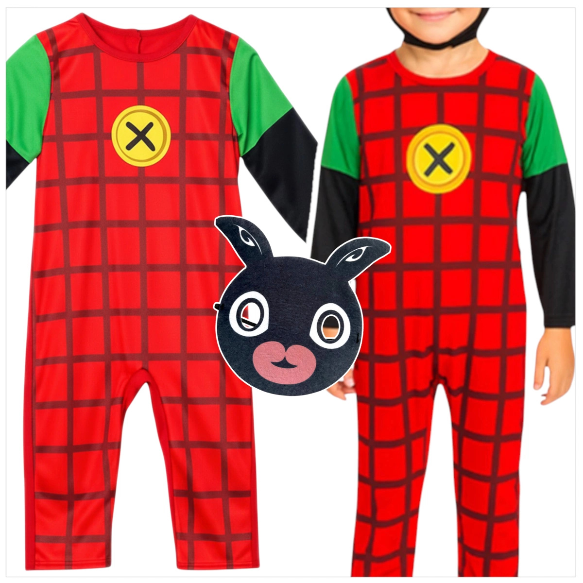 STRÓJ KRÓLIK BING PRZEBRANIE NA BAL HALLOWEEN KARNAWAŁ KOSTIUM + MASKA