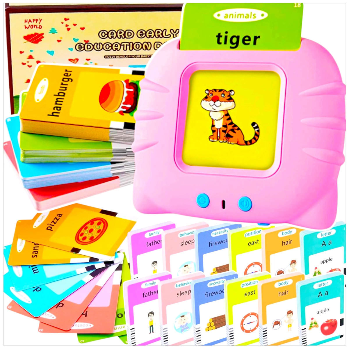 CZYTNIK KART DO NAUKI ANGIELSKIEGO 224 SŁÓWKA EDU DLA DZIECI 224 SŁÓWKA