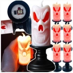 LAMPKA ELEKTRYCZNA NA HALLOWEEN OZDOBA ŚWIECZKA 13cm DUCH ŚWIECA LED 6szt.