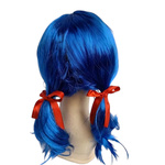 PERUKA DO STROJU BIEDRONKA - NIEBIESKIE WŁOSY