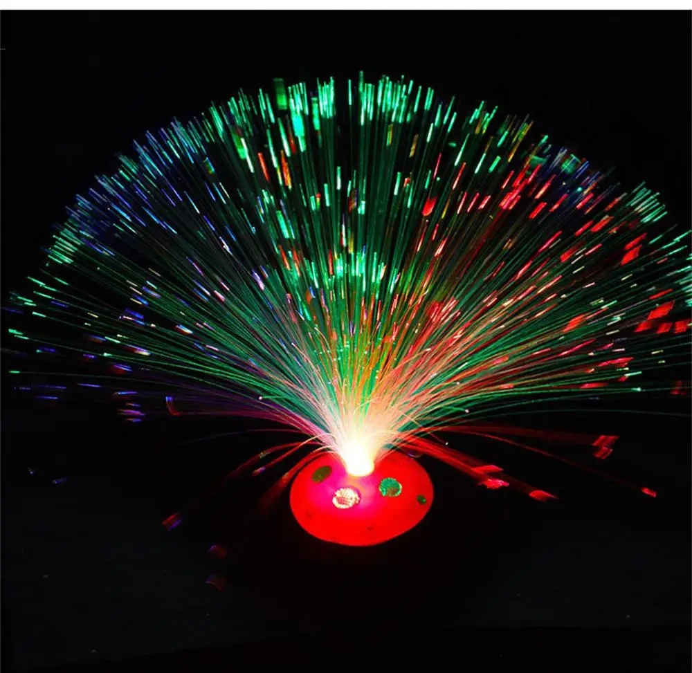LAMPKA UFO LED FIBER LAMPA ŚWIATŁOWODOWA LED NA BATERIE ZMIENIAJĄCA KOLOR