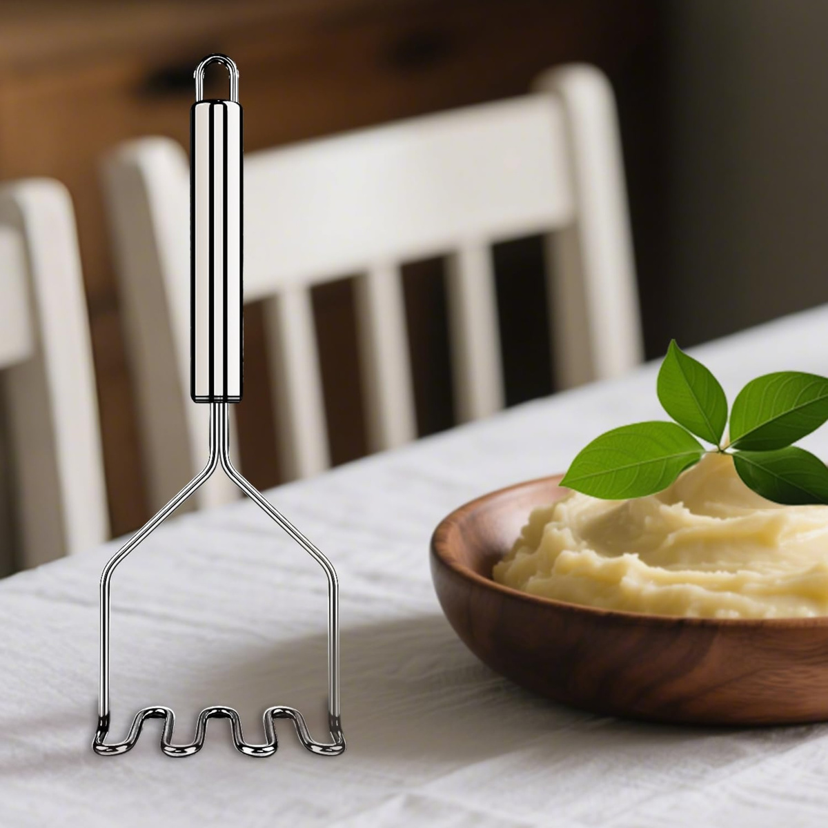  TŁUCZEK PRASKA DO ZIEMNIAKÓW PUREE OGRĄGŁY UGNIATACZ UBIJAK METALOWY 24CM