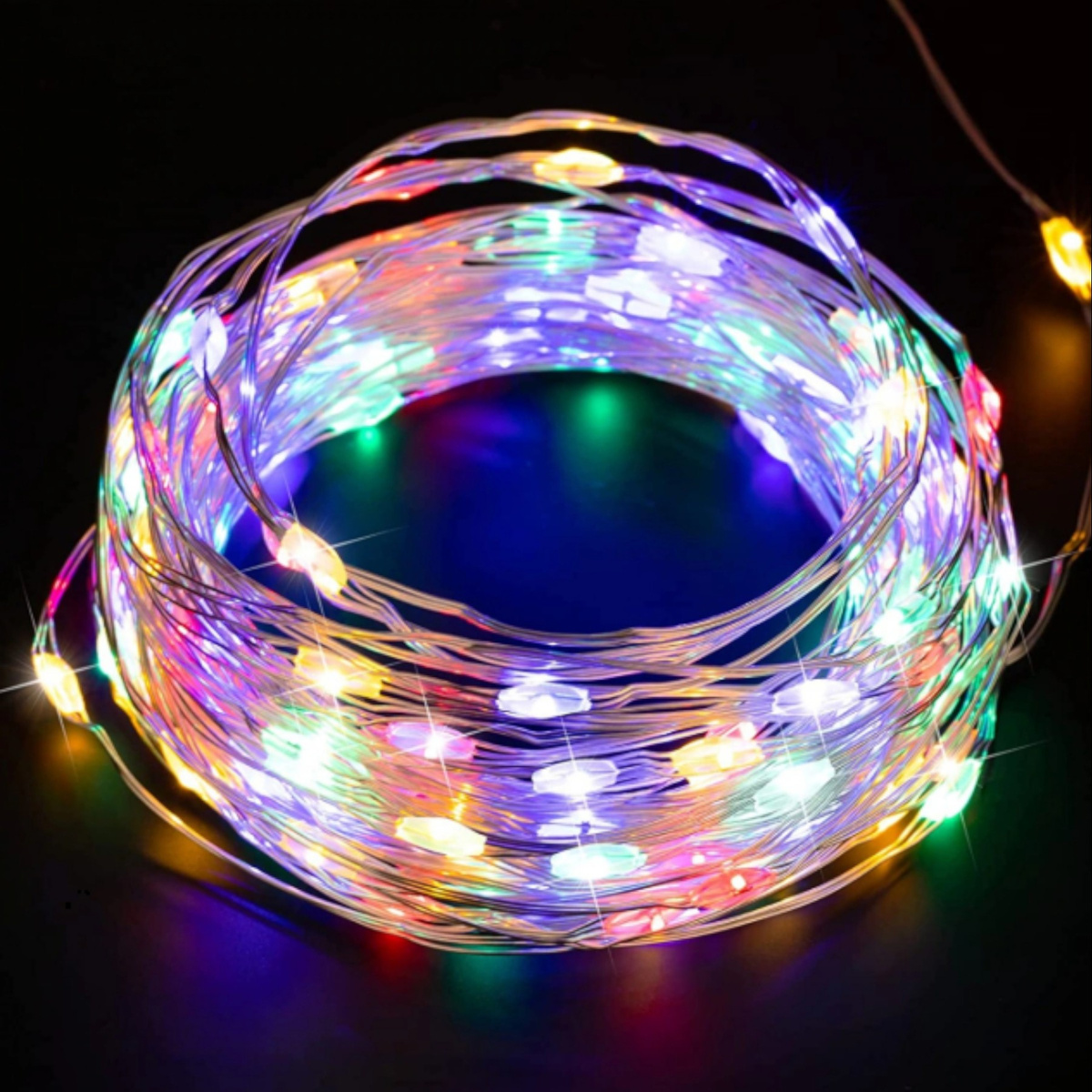 LAMPKI NA CHOINKĘ LED NA DRUCIKU ŚWIATEŁKA NA BATERIE DRUCIK OŚWIETLENIE 5M