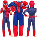 SPIDERMAN - STRÓJ DLA CHŁOPCA GRUBY Z MIEŚNIAMI DELUXE