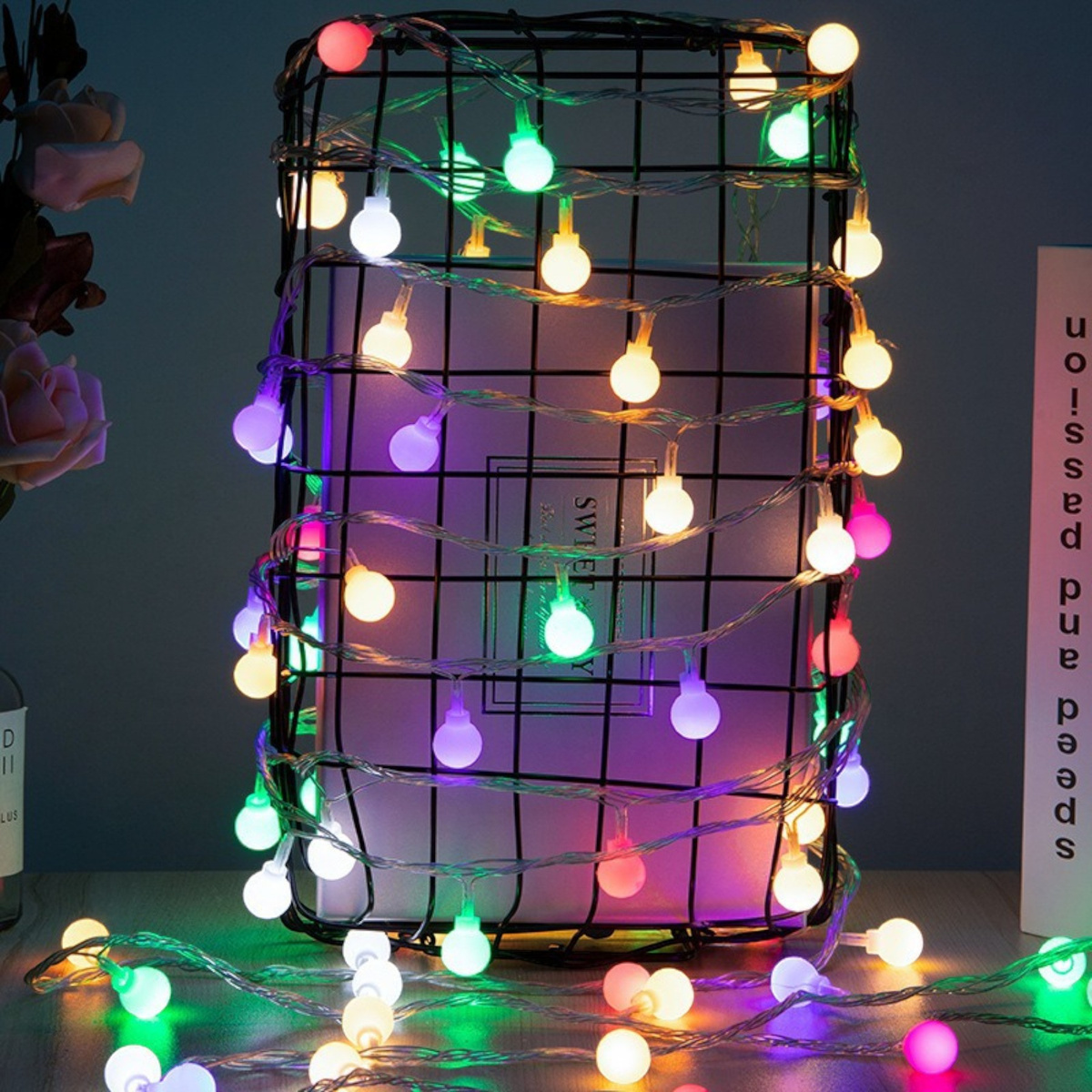 LAMPKI ŚWIĄTECZNE KULECZKI DEKORACJA ŁAŃCUCH LED 20 KOLOROWYCH KULEK