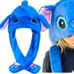 PLUSZOWA CZAPKA Z RUCHOMYMI USZAMI LILO STICH STITCH ŚWIECI CIEPŁA POLAROWA