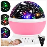 LAMPKA NOCNA PROJEKTOR GWIAZD LED 3w1 LAMPA OBROTOWA KOLOROWA OZDOBA POKOJU