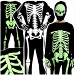 STRÓJ NA HALLOWEEN - KOŚCIOTRUP FLUORESCENCYJNY (ŚWIECI W CIEMNOŚCI) rozmiar L