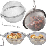 ZAPARZACZ DO HERBATY METALOWY KULKA Z ŁAŃCUSZKIEM UCHWYT DO ZIÓŁ KOSZYCZEK