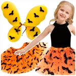 STRÓJ NA HALLOWEEN DLA DZIEWCZYNKI NIETOPERZ DYNIA SPÓDNICZKA SKRZYDŁA