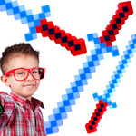 PIKSELOWY MIECZ ŚWIETLNY Z GRY DŁUGI DŹWIĘK ŚWIECI GRAFIKA KOLOROWY LED