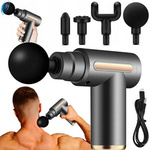 PISTOLET DO MASAŻU PLECÓW CIAŁA STÓP 4 KOŃCÓWKI MASAŻER MASSAGE GUN DUŻY